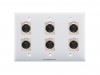 Placa Tapa 6 puertos XLR Canon soldables en ABS